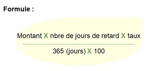 Formule calcul indemnités retard