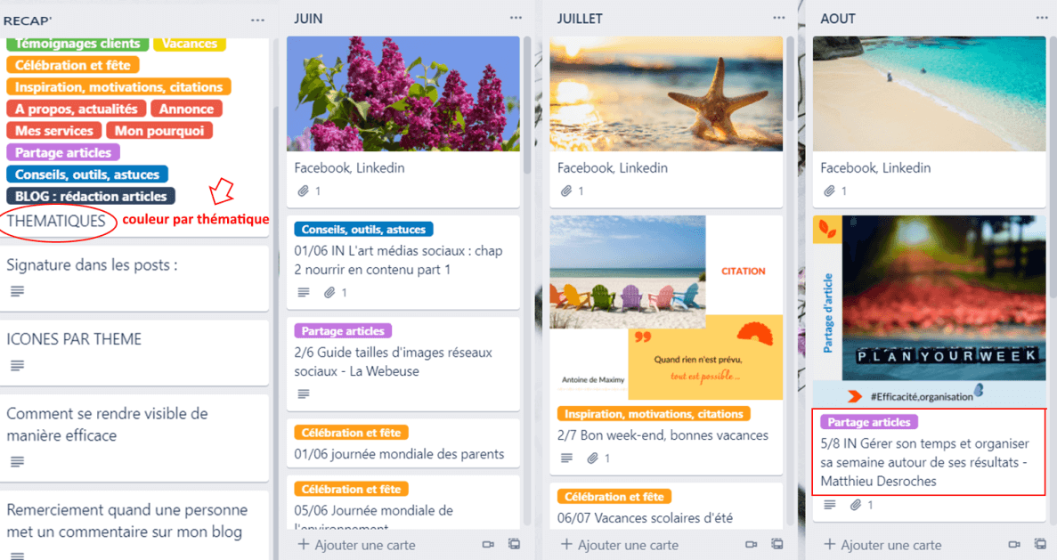 Exemple de mon calendrier éditorial article 2