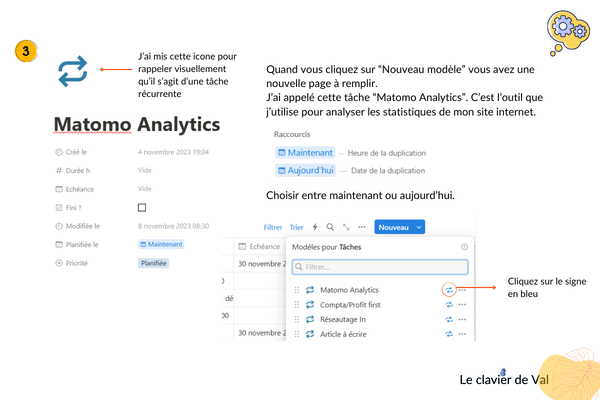 Automatisation dans Notion - vue 2 du process